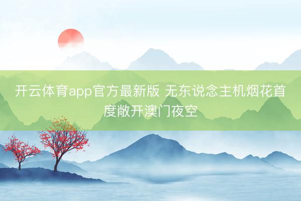 开云体育app官方最新版 无东说念主机烟花首度敞开澳门夜空