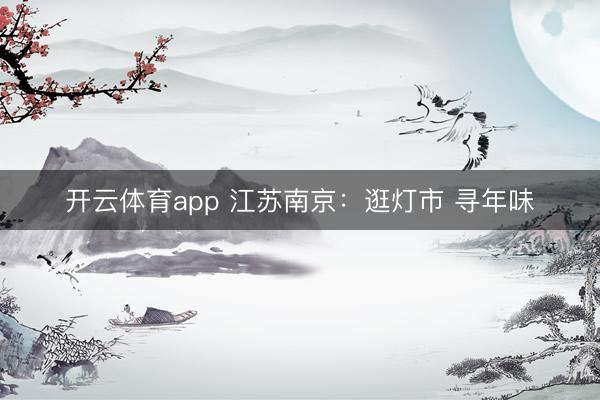 开云体育app 江苏南京：逛灯市 寻年味