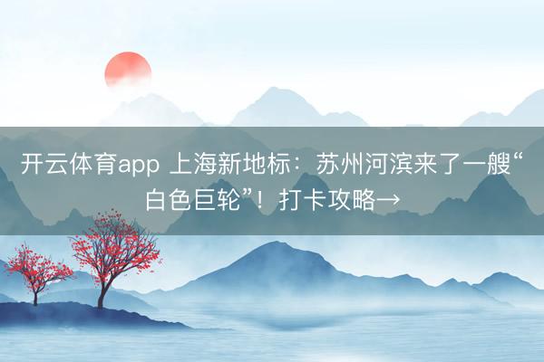 开云体育app 上海新地标：苏州河滨来了一艘“白色巨轮”！打卡攻略→
