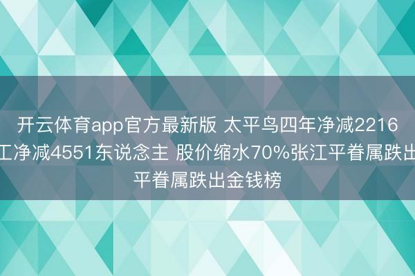 开云体育app官方最新版 太平鸟四年净减2216家伙计工净减4551东说念主 股价缩水70%张江平眷属跌出金钱榜