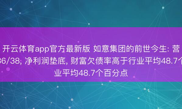 开云体育app官方最新版 如意集团的前世今生: 营收行业36/38， 净利润垫底， 财富欠债率高于行业平均48.7个百分点