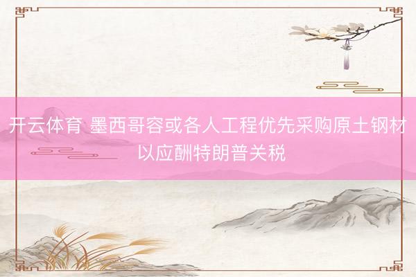 开云体育 墨西哥容或各人工程优先采购原土钢材 以应酬特朗普关税