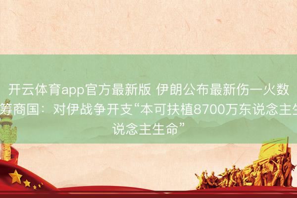 开云体育app官方最新版 伊朗公布最新伤一火数据，筹商国：对伊战争开支“本可扶植8700万东说念主生命”