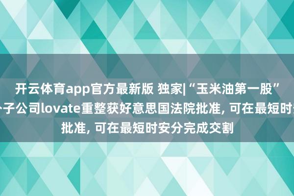 开云体育app官方最新版 独家|“玉米油第一股”西王食物境外子公司lovate重整获好意思国法院批准， 可在最短时安分完成交割