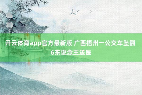开云体育app官方最新版 广西梧州一公交车坠翻 6东说念主送医
