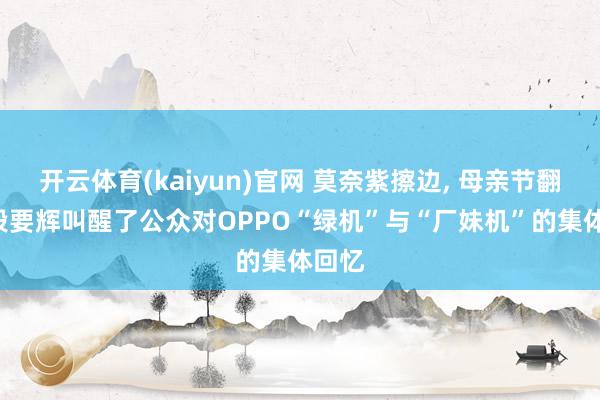 开云体育(kaiyun)官网 莫奈紫擦边, 母亲节翻车: 段要辉叫醒了公众对OPPO“绿机”与“厂妹机”的集体回忆