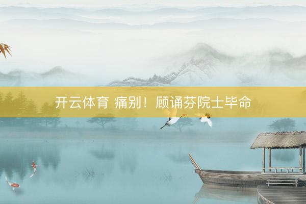 开云体育 痛别!顾诵芬院士毕命