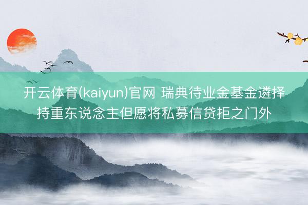 开云体育(kaiyun)官网 瑞典待业金基金遴择持重东说念主但愿将私募信贷拒之门外